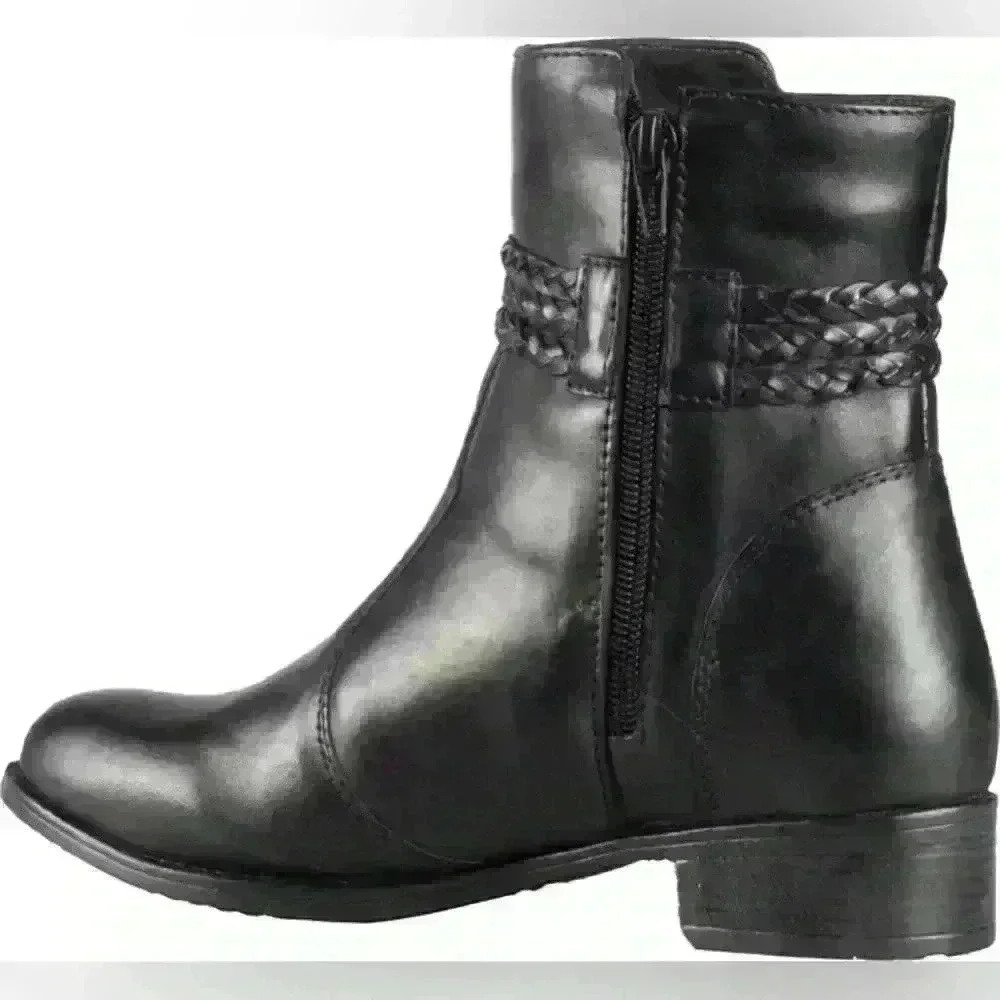 Sandro Moscoloni Women's Leather Rubber Sole Side Zipper Brandy Bootie 9.5 - Picture 3 of 14